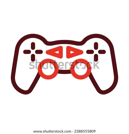 Gamepad Vector Thick Line Two Color Icons For Personal And Commercial Use.
