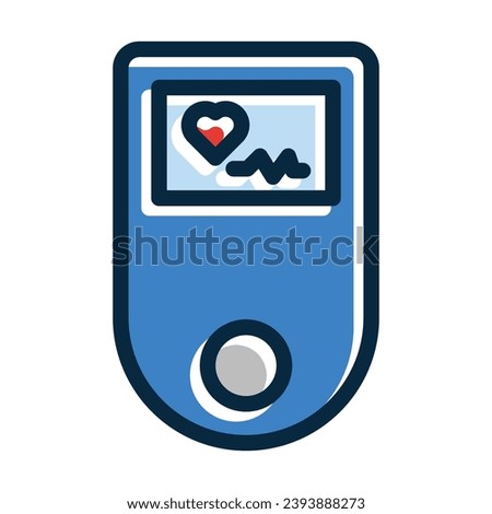 Pulse Machine Vector Thick Line Filled Dark Colors Icons For Personal And Commercial Use.
