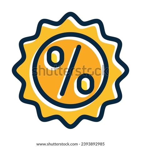 Discount Badge Vector Thick Line Filled Dark Colors Icons For Personal And Commercial Use.
