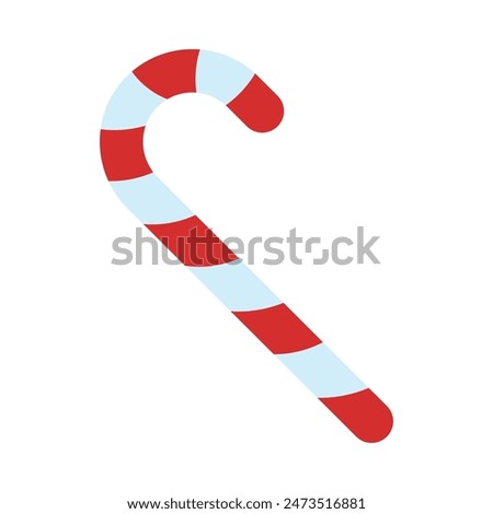 Candy Cane Vector Flat Icon Design