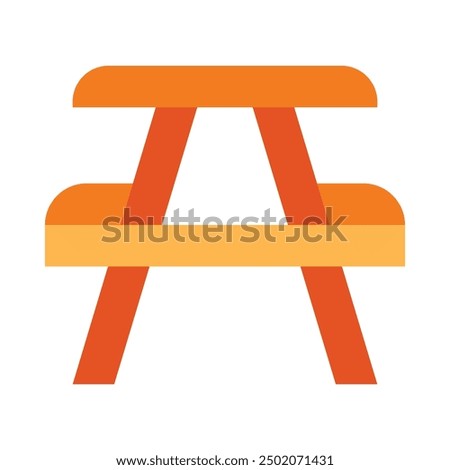 Picnic Table Flat Icon Design For Personal nad Commercial Use