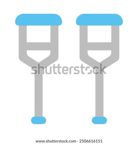 Crutches Flat Icon Design For Personal nad Commercial Use