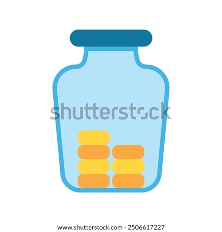 Money Jar Flat Icon Design For Personal nad Commercial Use