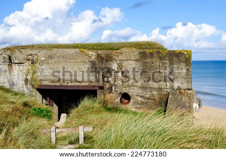 Germany bunker WW2 ,Utah Beach is one of the five Landing beaches in the Normandy landings on 6 June 1944, during World War II. Utah is located on the coast of Normandy, France,