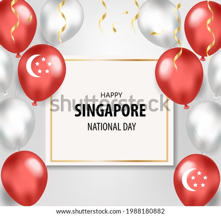 Singapore national day holiday card, template for your design. Independence Day. Vector illustration.