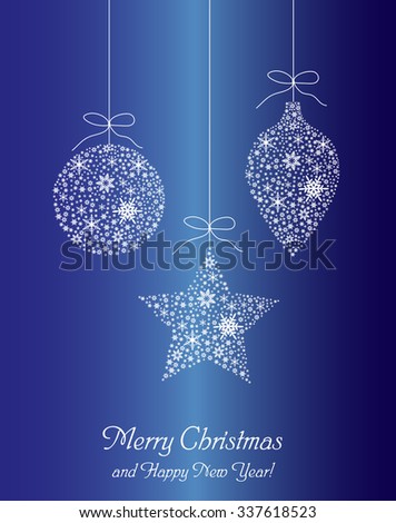 Postcard Merry Christmas And Happy New Year Stock Vector Illustration