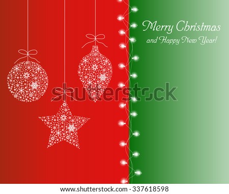 Postcard Merry Christmas And Happy New Year Stock Vector Illustration 337618598 : Shutterstock