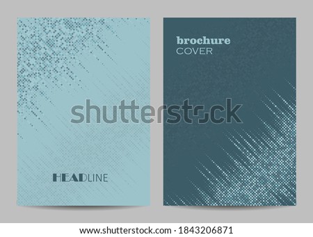 Brochure template layout design. Abstract gray dotted background.