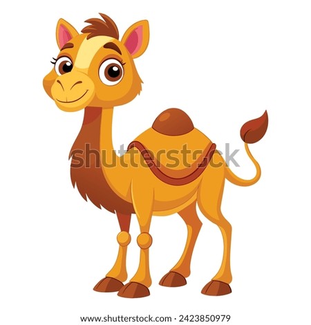 cartoon funny camel on white background