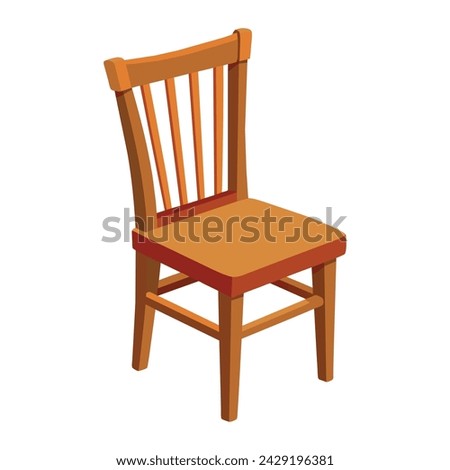 Vector of illustration wooden Maple Dining Chair on white