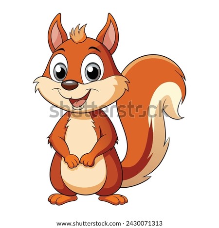 Vector of cartoon squirrel illustration on white