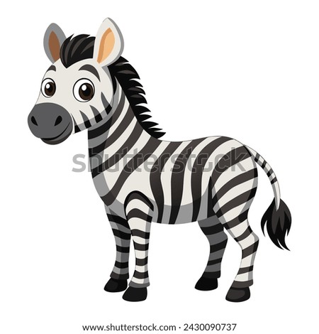 Vector of cartoon zebra illustration on white