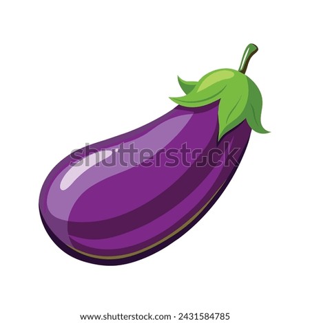 Realistic Whole Eggplant Illustration on white