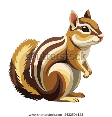 Chipmunk Illustration on White Background