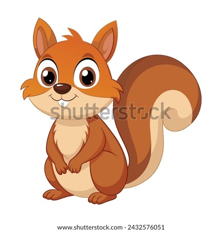 Cartoon Squirrel Illustration on White Background