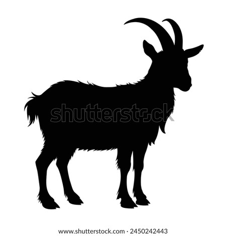 goat silhouette isolated on white