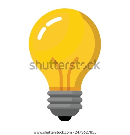 Yellow light bulb illustration on white