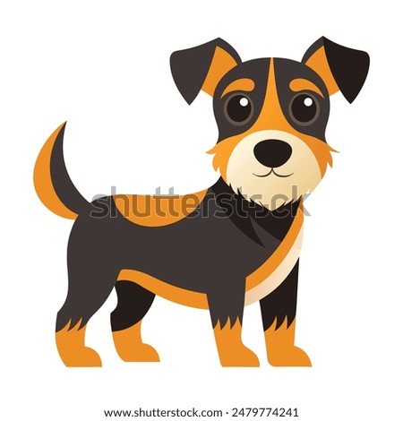 illustration of a Cooper dog on white