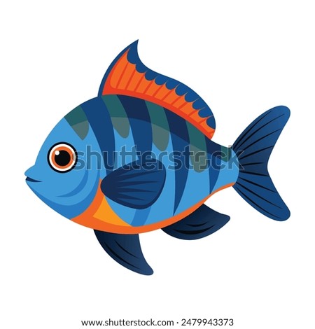 illustration of a bluegill fish on white