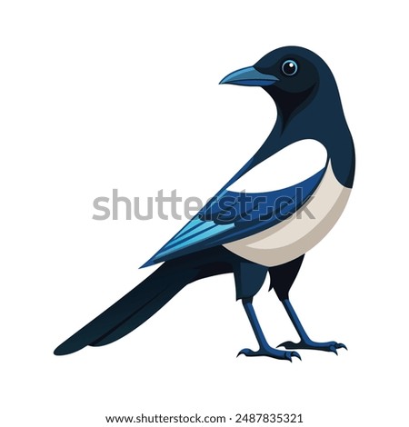 Similar – Image, Stock Photo Crows and magpie on the top sitting on big oak`s branches. Birds sit on a leafless branch against the evening blue sky with the moon. Silhouette of dry tree branches with birds and the moon. Winter season, night landscape, wallpaper, copy space