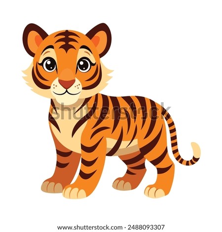 Illustration of Baby siberian tiger Isolated