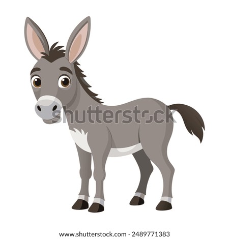 Illustration of Cute Donkey animal on white