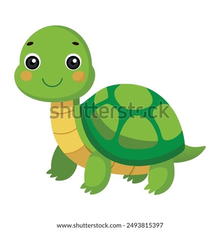 Illustration of Cute Turtle animal on white