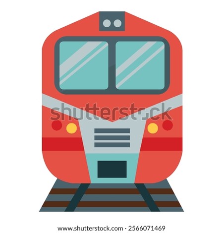 Illustration of Train icon front view isolated on white