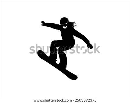 Snowboarding Silhouette, Snowboarder Vector clipart.