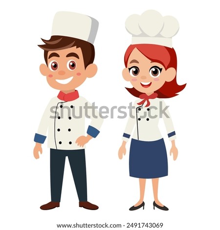 This is a chef career vector consisting of male chef and female chef. Used to decorate or present various events.