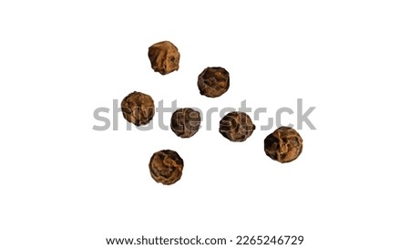 Black pepper top view isolated on white background
