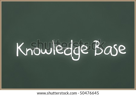 Chalkboard with wooden frame and the text Knowledge Base
