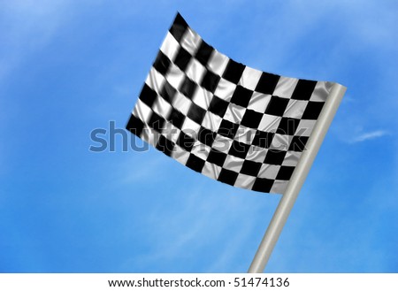 A F1 winner flag with checkered pattern