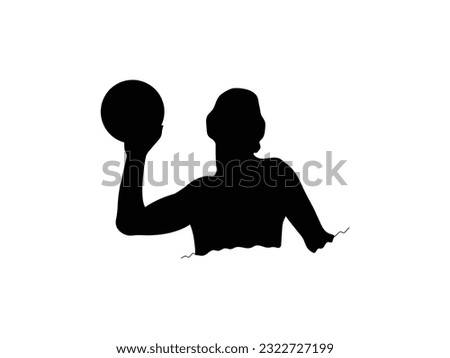 Water polo isolated silhouette illustration
