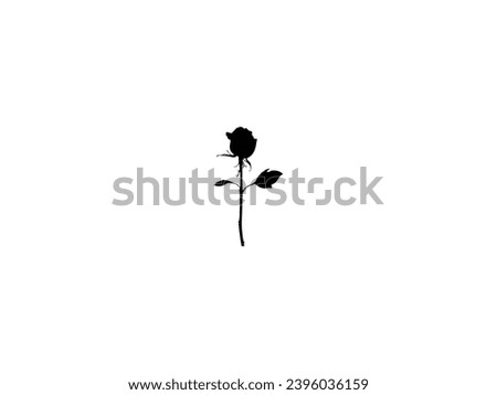 Rose icon vector. Rose silhouette isolated white background. Vector Illustration
