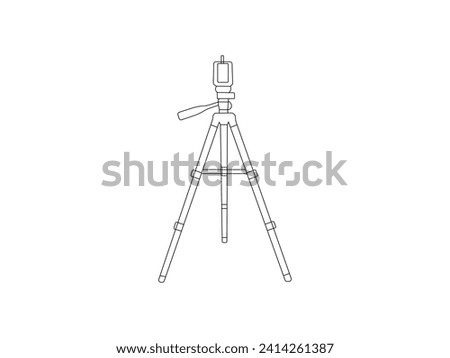 Mobile Tripod Icon Outline vector. Mobile Tripod Outline isolated white background. Vector Illustration