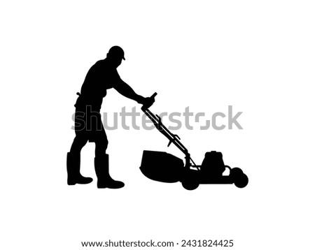 Yard Work Silhouette icon vector. Yard Work Silhouette isolated white background. Vector Illustration