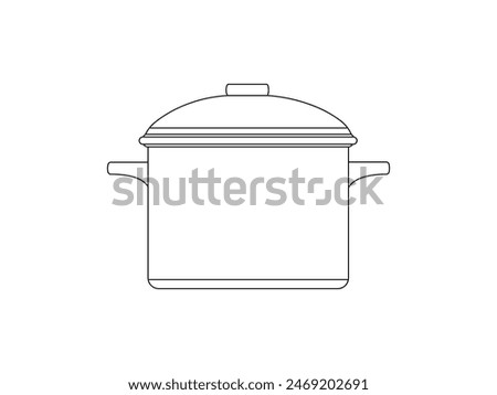 Cooking Pot Outline icon vector. Cooking Pot Outline isolated white background. Vector Illustration