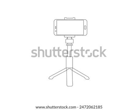 Flexible Phone Tripod Smartphone Outline icon vector. Phone Tripod Smartphone Outline isolated white background. Vector Illustration