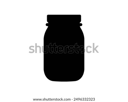 Jar icon vector. Jar Silhouette isolated white background. Vector Illustration