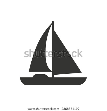 Catamaran on the water Icon on White Background - Simple Vector Illustration