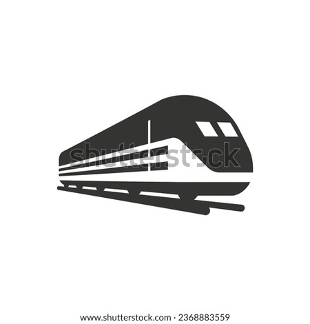 High speed train Icon on White Background - Simple Vector Illustration