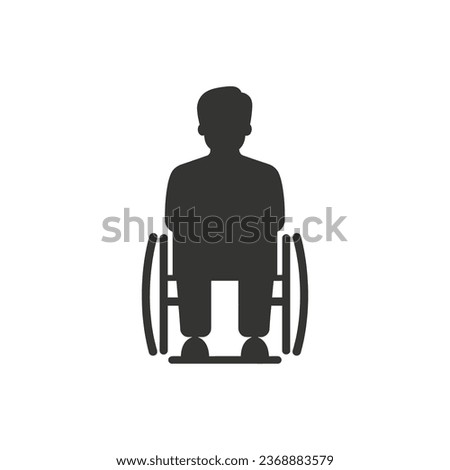 Patient in wheelchair Icon on White Background - Simple Vector Illustration