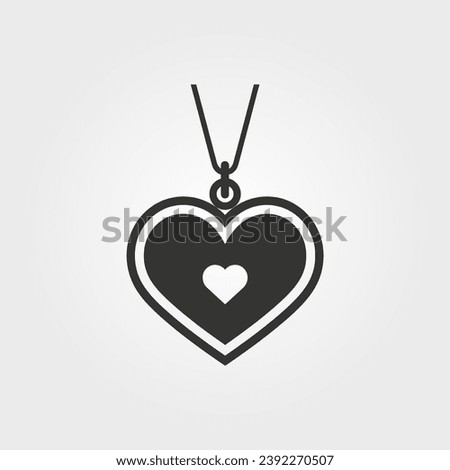 Love heart locket icon - Simple Vector Illustration