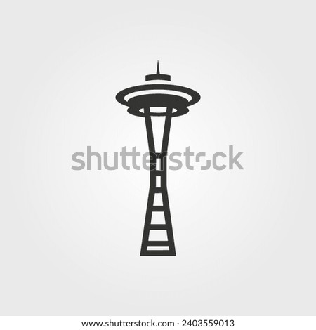 The Space Needle Of Seattle Of USA icon - Simple Vector Illustration