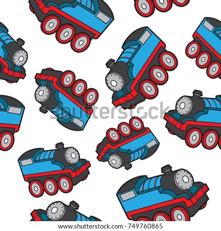 cute train seamless pattern vector cartoon