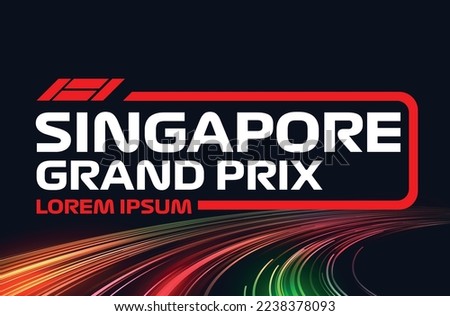 Singapore gp flag race car event icon transport jet sport racing symbol concept art design template vector isolated promotion power hybrid white background poster red black white banner flyer