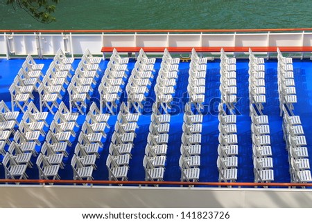 Seat Patterns - Empty chairs on a sightseeing boat form a pattern.