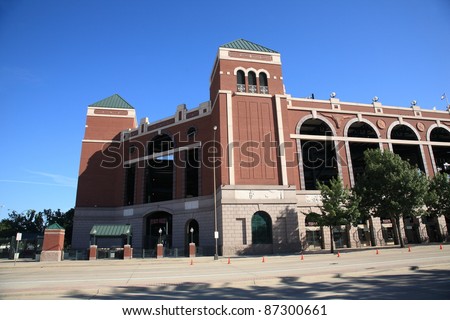 ARLINGTON, TEXAS - SEPTEMBER 28: The Ballpark in Arlington, home of the Texas Rangers, on September 28, 2010 in Arlington, Texas. The park opened in 1994 at a cost of $191 million.