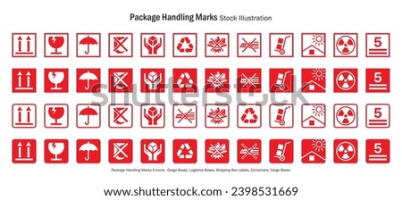 Package Handling Caution Mark Illustration Vectors 12